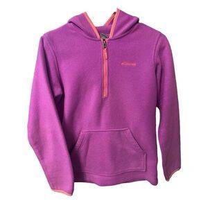 Kids Girls Pink Purple Coral Zip up fleece Columbia jacket size Large L 14-16
